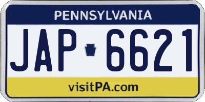 PA license plate JAP6621