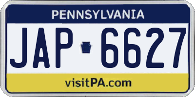 PA license plate JAP6627