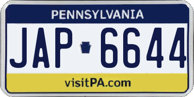 PA license plate JAP6644