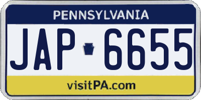 PA license plate JAP6655