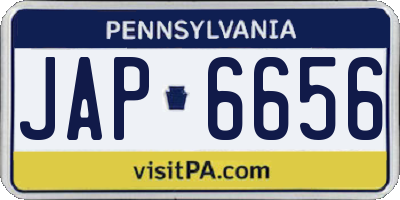 PA license plate JAP6656