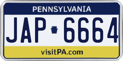 PA license plate JAP6664