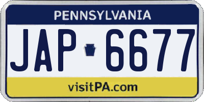 PA license plate JAP6677