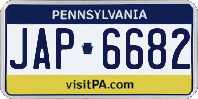 PA license plate JAP6682