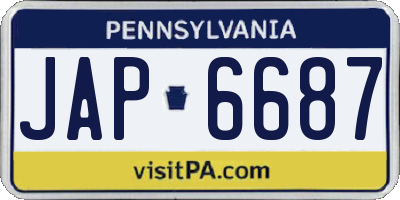 PA license plate JAP6687