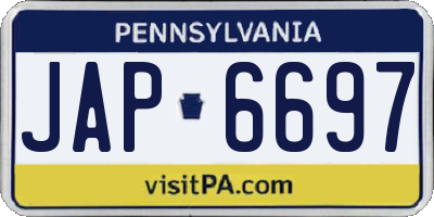 PA license plate JAP6697