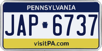 PA license plate JAP6737