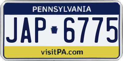 PA license plate JAP6775