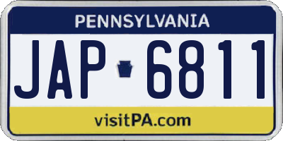 PA license plate JAP6811