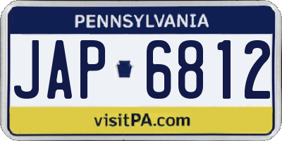 PA license plate JAP6812