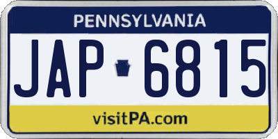 PA license plate JAP6815