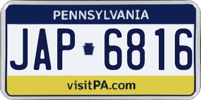 PA license plate JAP6816