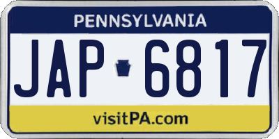 PA license plate JAP6817