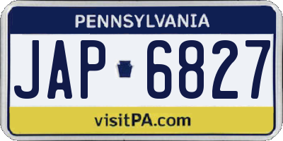 PA license plate JAP6827