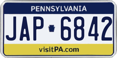 PA license plate JAP6842