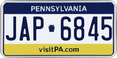 PA license plate JAP6845
