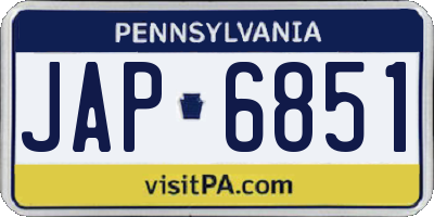 PA license plate JAP6851