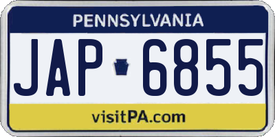 PA license plate JAP6855