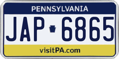 PA license plate JAP6865