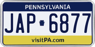 PA license plate JAP6877