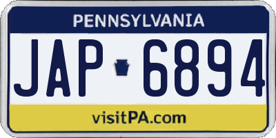 PA license plate JAP6894