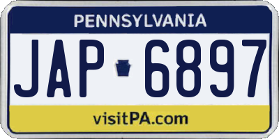 PA license plate JAP6897