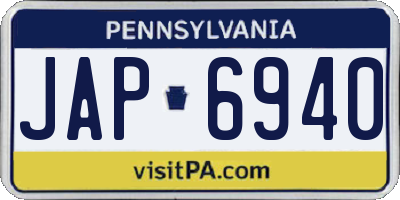 PA license plate JAP6940