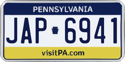 PA license plate JAP6941