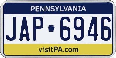 PA license plate JAP6946
