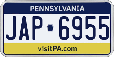 PA license plate JAP6955
