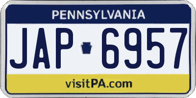 PA license plate JAP6957