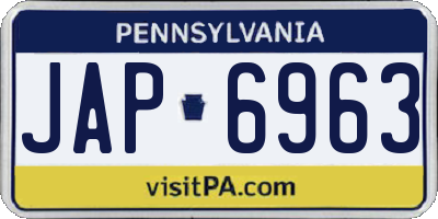 PA license plate JAP6963