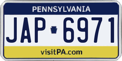 PA license plate JAP6971