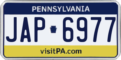 PA license plate JAP6977
