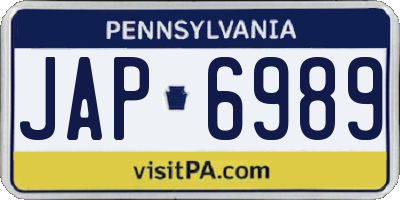 PA license plate JAP6989