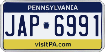 PA license plate JAP6991