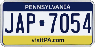 PA license plate JAP7054