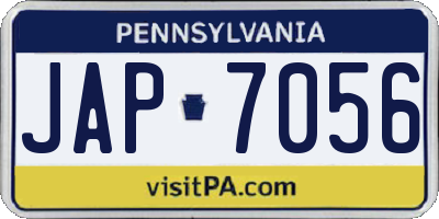 PA license plate JAP7056