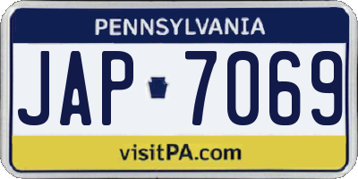 PA license plate JAP7069