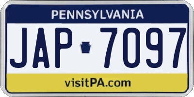 PA license plate JAP7097