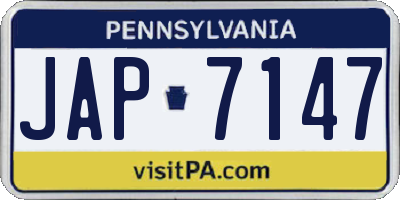 PA license plate JAP7147
