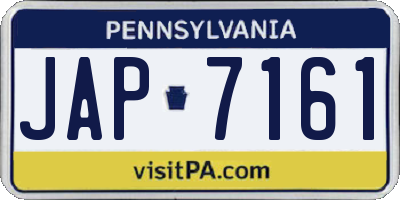 PA license plate JAP7161