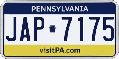PA license plate JAP7175