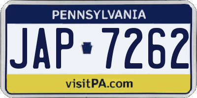 PA license plate JAP7262