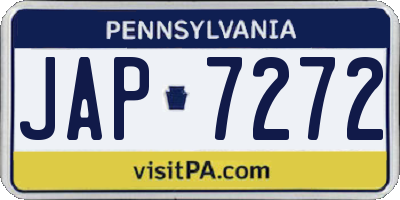PA license plate JAP7272