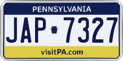 PA license plate JAP7327