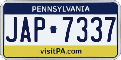 PA license plate JAP7337