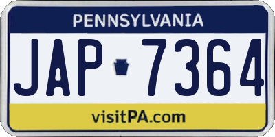 PA license plate JAP7364