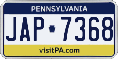 PA license plate JAP7368