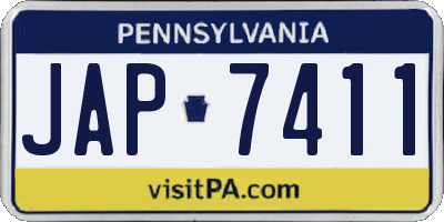 PA license plate JAP7411